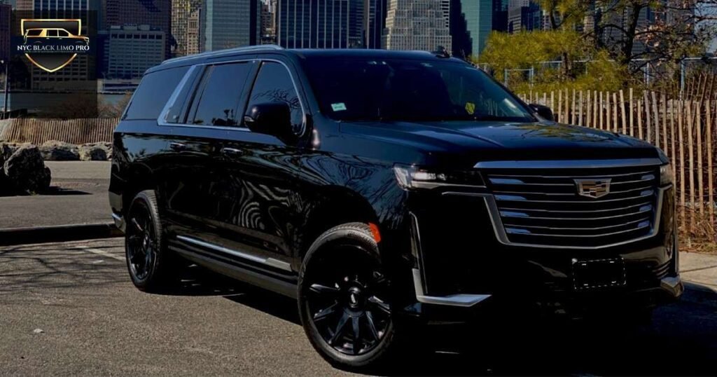 Black luxury stretch limo